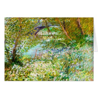 Banks of the Seine Pont Clichy Van Gogh painting Greeting Cards