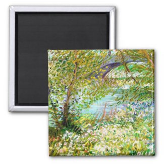 Banks of the Seine Pont Clichy Van Gogh painting Refrigerator Magnet