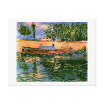 Banks of the Seine with Boats, Vincent van Gogh postcards