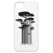 Banksy Style Barcode Trees illustration iPhone 5 Case