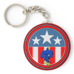 Banner Circle Stars with Proud Eagle Key Chain