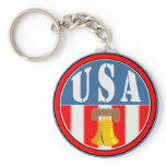 Banner Circle USA with Liberty Bell Key Chains