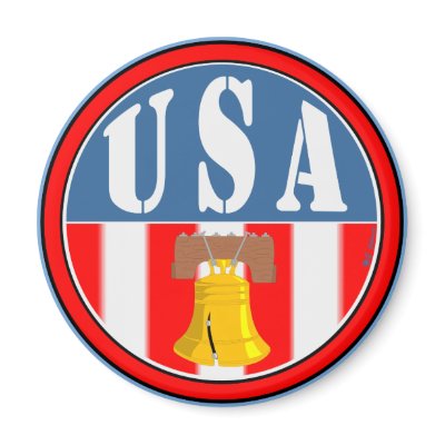Banner Circle USA with Liberty Bell Fridge Magnet by Patriot53