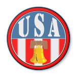Banner Circle USA with Liberty Bell Fridge Magnet