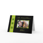 Banner Folded Graduation Invitation (lime) Greeting Card