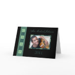 Banner Folded Graduation Invitation (teal) Greeting Cards