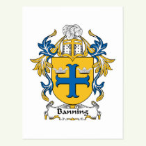 Banning Family Crest Postcard
