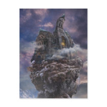 architecture, castle, leaning tower, gothic, weird, fantasy, surreal, cool, stronghold, cave, exile, cold, winter, dark, mountains, outlaws, mysterious, snow, dragon, bent, dreamland, houk, art, artwork, illustration, digital art, surrealism, surreal art, fairytales, gifts, eerie, adorable, mystic, mood, mystery, excellent, fabulous, scenery, unique, awesome, Postcard with custom graphic design