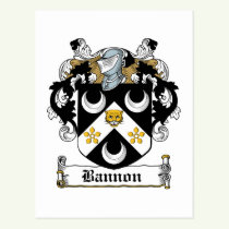 Bannon Family Crest Postcard