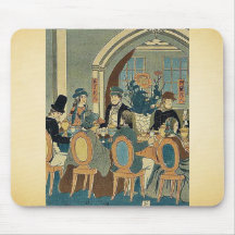 Banquet in the Yokohama club by Utagawa,Yoshikazu Mousepad