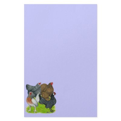 Bantam Hen Quartet Custom Stationery by diane_jacky