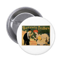 Banyuls Trilles Vintage Wine Drink Ad Art Pinback Button
