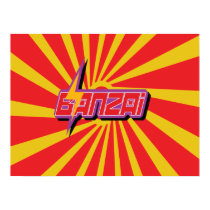 Banzai Red Swirl Poster posters