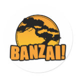 Banzai Round Stickers