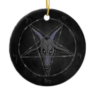 Baphomet Black And Gray Round Ornament ornament