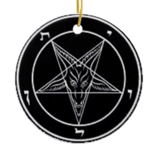 Baphomet Black And White Round Ornament ornament