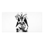 Baphomet (black) customized photo card