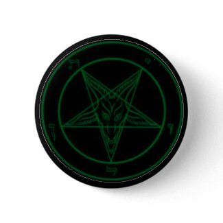 Baphomet In Green button