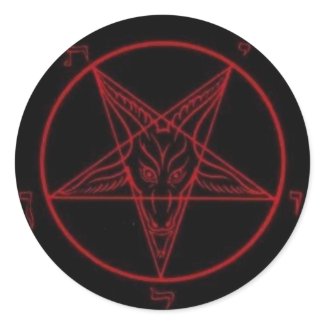 Baphomet Red Round Sticker Set sticker
