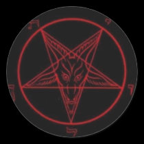 Baphomet Red Round Sticker Set