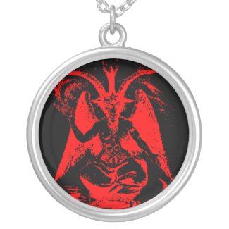 Baphomet Red Sterling Silver Necklace necklace