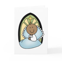 Baptism African American Baby Boy Greeting Card