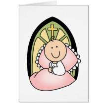 Baptism Baby Girl Greeting Cards