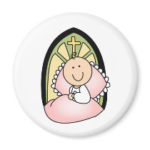 Baptism Baby Girl magnets by new_baby Baptism Baby Girl magnets