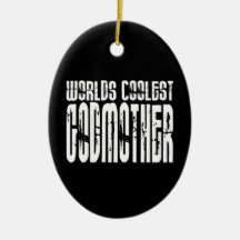 Baptism Birthday Party Worlds Coolest Godmother Christmas Tree Ornaments