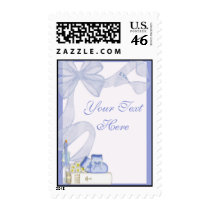 Baptism Blue Bow Postage Stamp