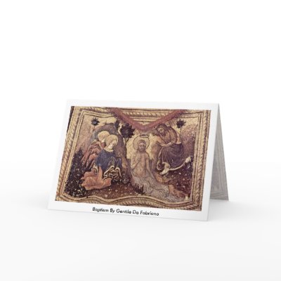 Baptism By Gentile Da Fabriano Greeting Cards by artpaintings