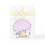 Baptism Card With Cross And Mouse