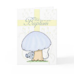 Baptism Card With Cross And Mouse