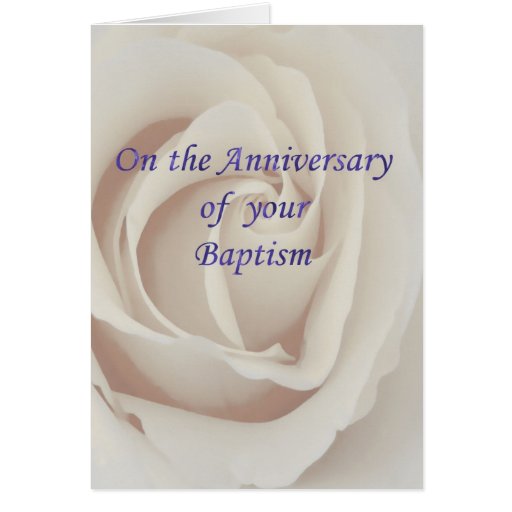 Baptism/Christening Anniversary white rose Card Zazzle