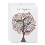 Baptism Christening Bird Tree Custom Invitation
