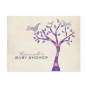 Baptism Christening Bird Trio in Tree Party Invite