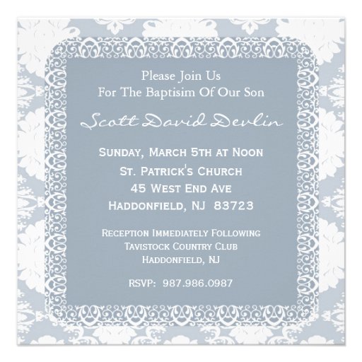 Baptism/Christening Invitation for Boy