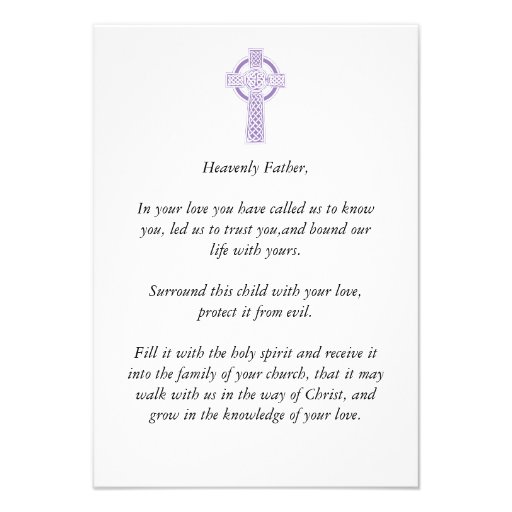 Baptism Christening Prayer Card