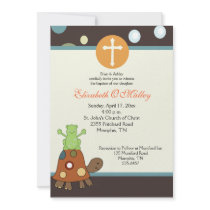 Baptism Dedication 5x7 Frog & Turtle Invitation