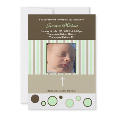 Baptism Dedication Boy Tan Brown Bubbles Announcements by allpetscherished