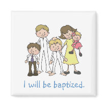 Baptism Family Magnet by greenjellocarrots Baptism Family Magnet