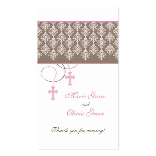 Baptism Favor Tag - Twins Business Card Templates (front side)