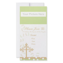 baptism invitation customized photo card