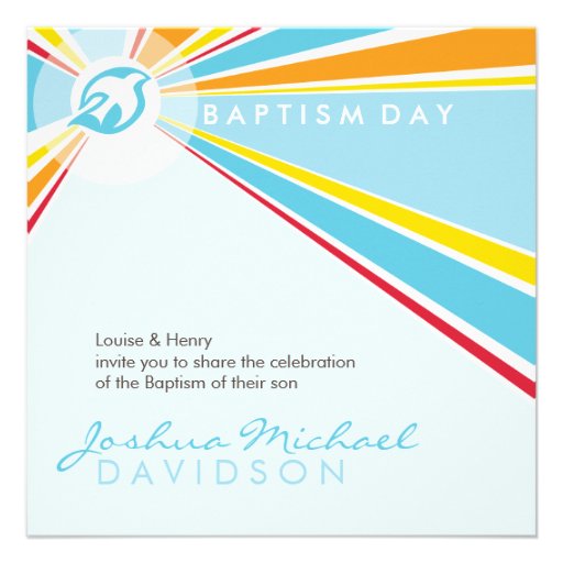 BAPTISM INVITES :: modern dove 5SQ