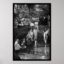 Baptism Near Mineola, TX 1935 Poster