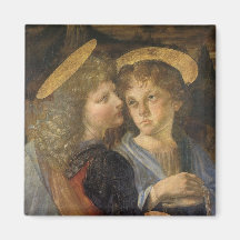 Baptism of Christ, angel detail, Leonardo da Vinci Refrigerator Magnets