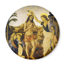 Baptism of Christ by Da Vinci and Verrocchio Magnets
