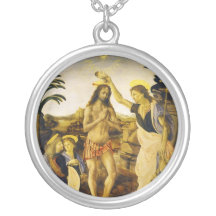 Baptism of Christ by Da Vinci and Verrocchio Pendant