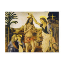 Baptism of Christ by Da Vinci and Verrocchio Postcard