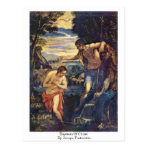 Baptism Of Christ By Jacopo Tintoretto Postcard